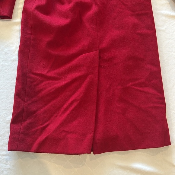 International Scene Vintage Women’s red‎ wool trench coat jacket size 5 / 6 - Picture 10 of 12